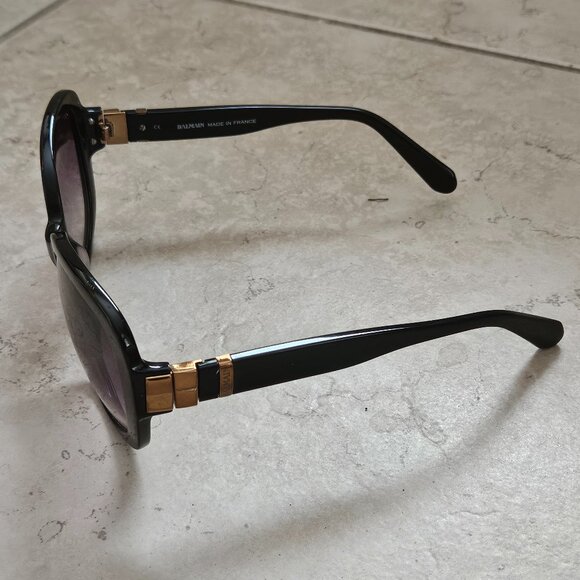 CLASSIC BALMAIN FRANCE BLACK PURPLE GRADIENT LENS CAT EYE OVERSIZED SUNGLASSES main image 4